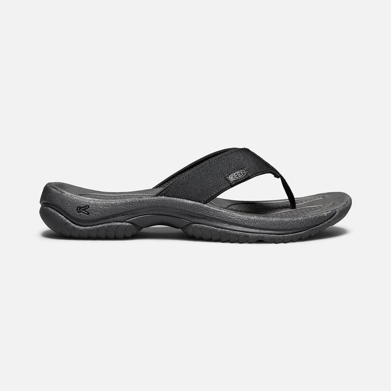 Keen Kona Flip II Zehentrenner Herren DE-93451 Black/Steel Grey - Keen Herrenschuhe Schwarz